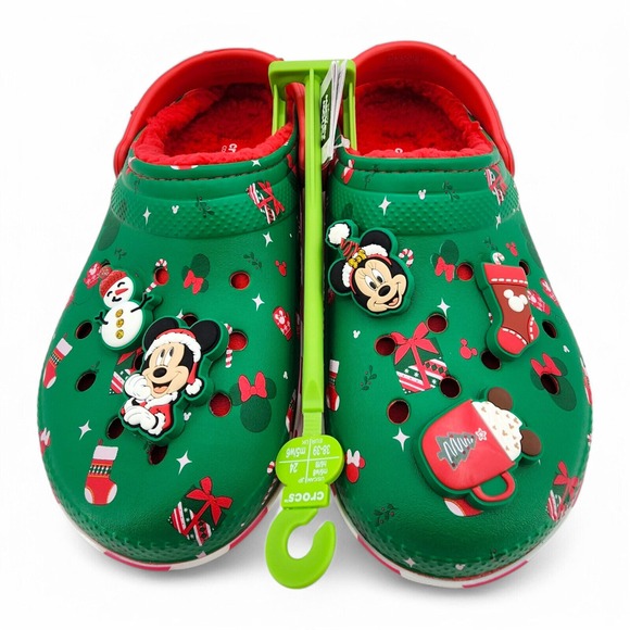 Crocs‎ Mickey Mouse Christmas Holiday Lined Clogs Mens 6/ Womens 8 NEW in Bag - Picture 1 of 14